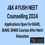 J And K AYUSH NEET Counselling 2024 Open Applications For BAMS BUMS BHMS Courses After Merit Relaxation